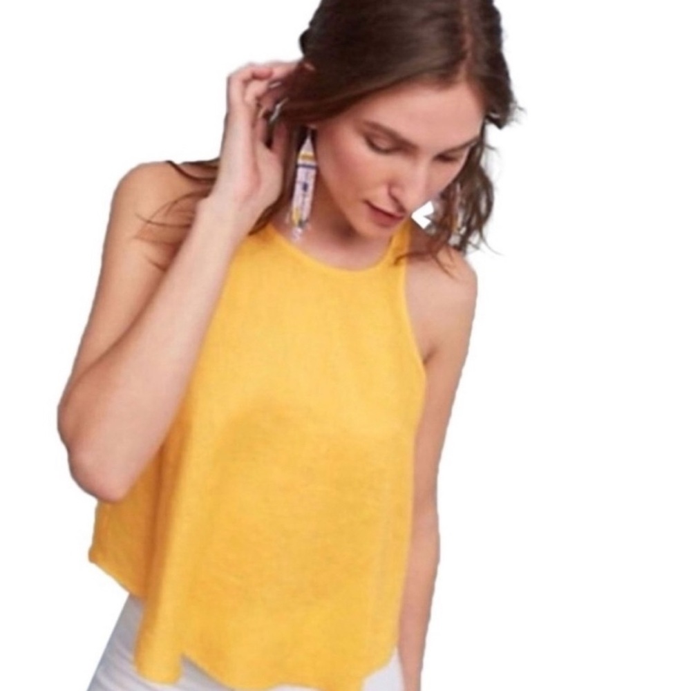 Maeve Yellow Linen Sleeveless Top